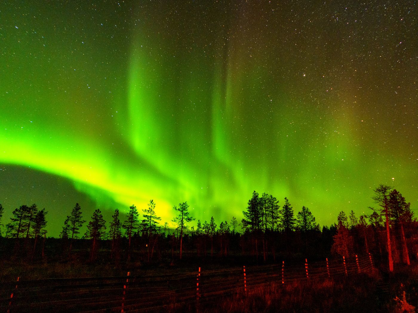 Северное сияние в Лапландии