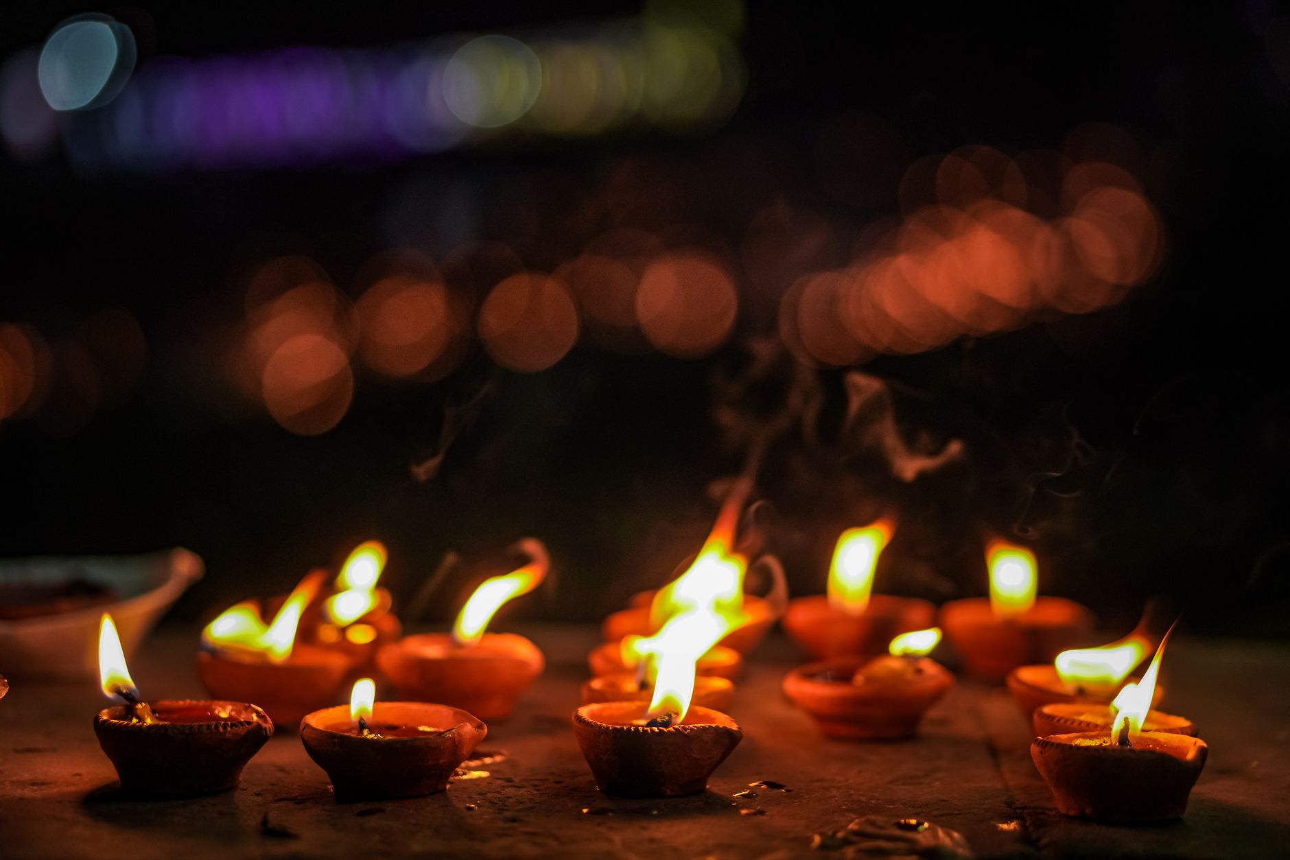 diwali diya oil lamps lights india